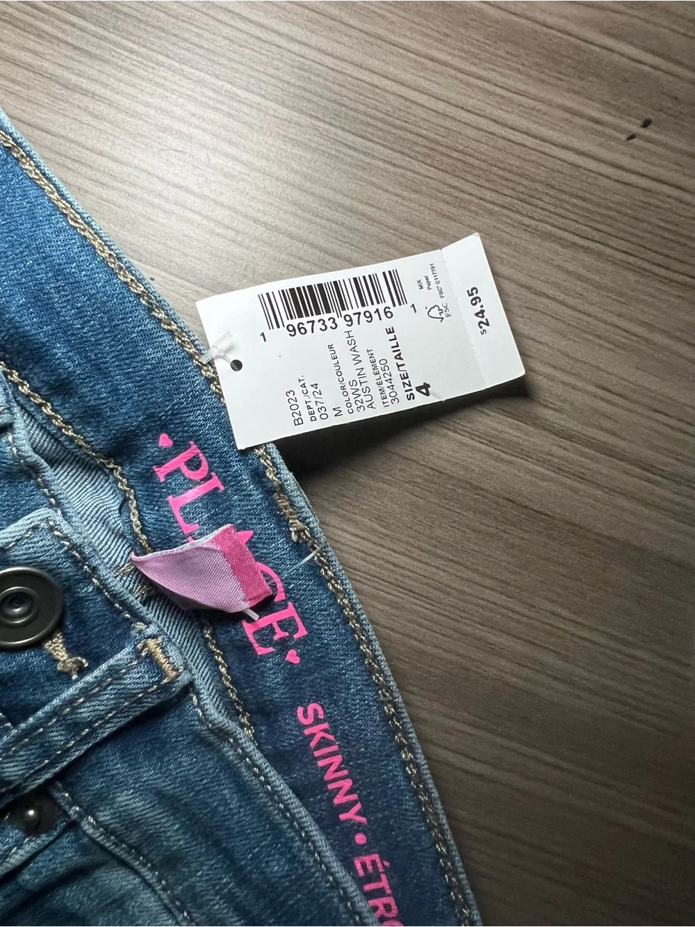 NWT The Children's Place Girls Skinny Jeans Austin Wash Blue Denim Size 4